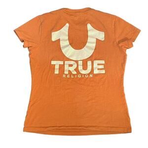 Orange True Religion Short Sleeve T-shirt, Small